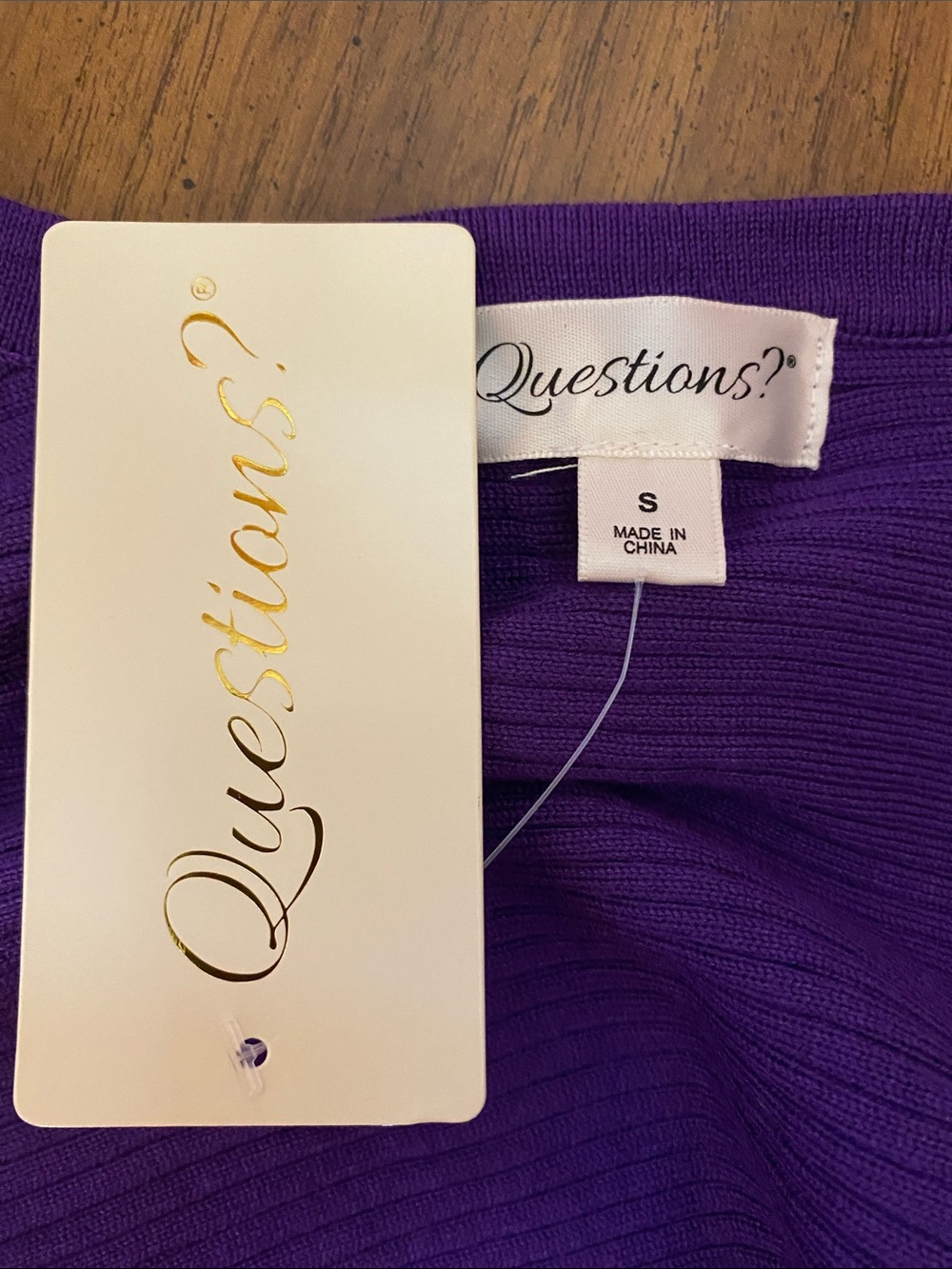 Questions Faux Wrap Ribbed V-Neck Rhinestone Sweater Size Small - Picture 2 of 7